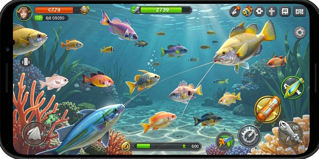 Tangkapan layar gameplay 2739, menampilkan aksi Tembak Ikan yang mendebarkan.