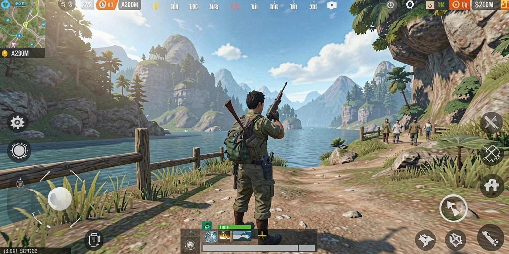 Tampilan gameplay A200M yang menakjubkan dalam dunia terbuka.