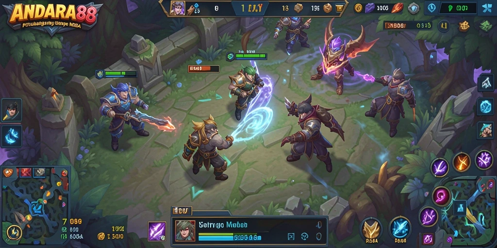Tangkapan layar gameplay MOBA ANDARA88 yang seru dan kompetitif.