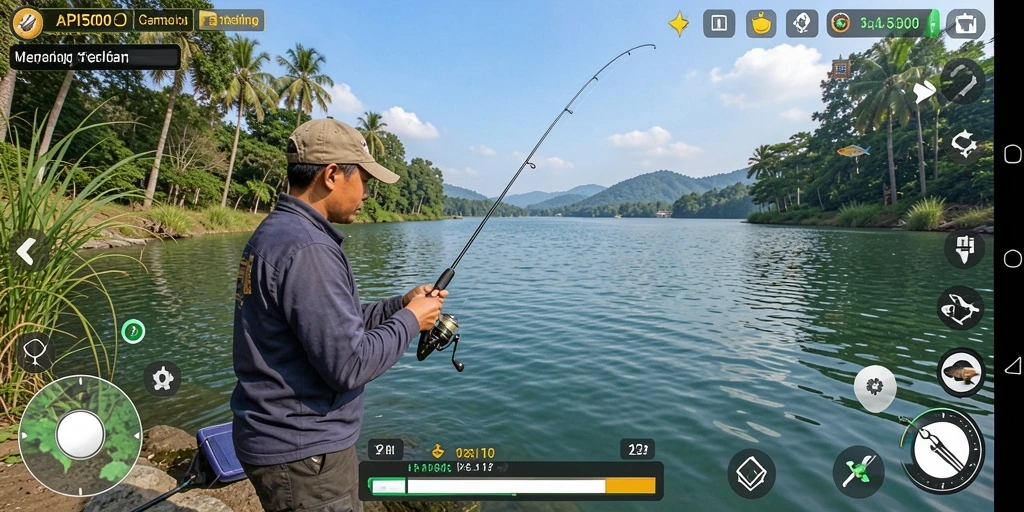 Tampilan gameplay seru saat menangkap ikan dalam API5000.