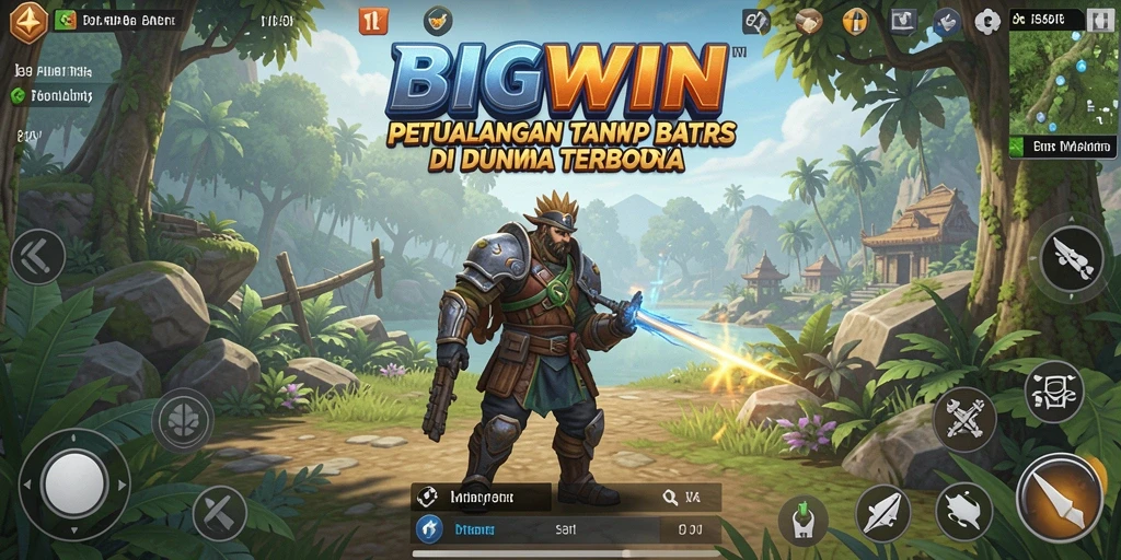 Screenshot utama BIGWIN menampilkan gameplay petualangan seru di dunia terbuka.