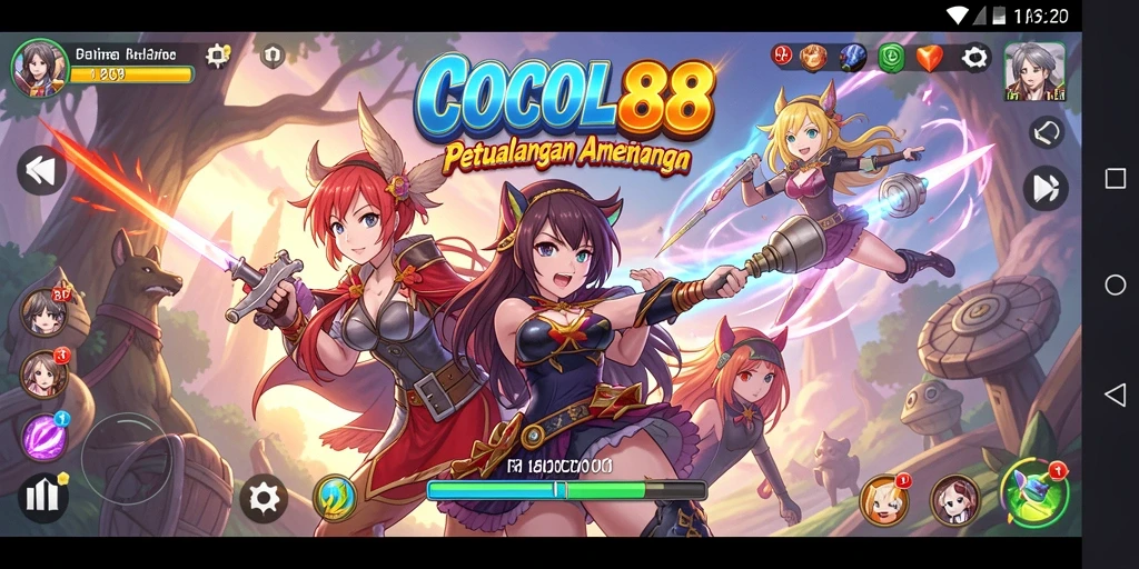Tampilan dinamis dari gameplay COCOL88 dengan karakter Anime.