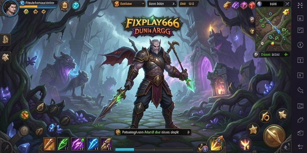 Tangkapan layar dari gameplay FIXPLAY666 yang menunjukkan pertarungan epik.