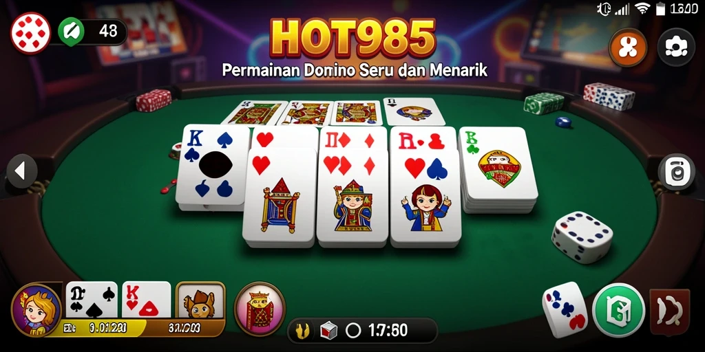 Screenshot dari gameplay seru saat bermain Domino di HOT985.