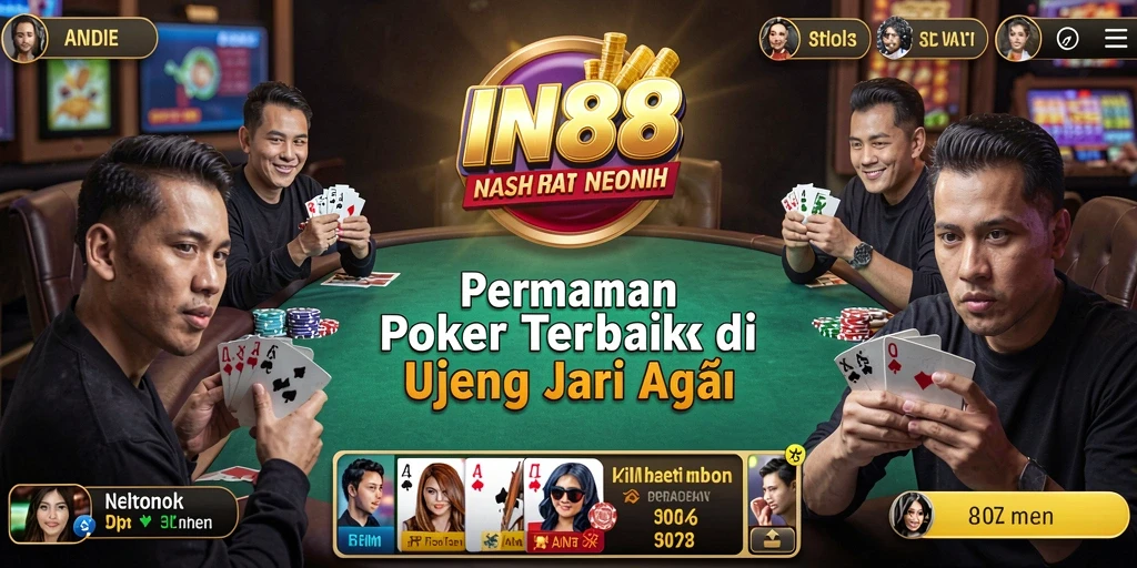 Tampilan gameplay IN88 yang seru dan mendebarkan di aplikasi Poker.
