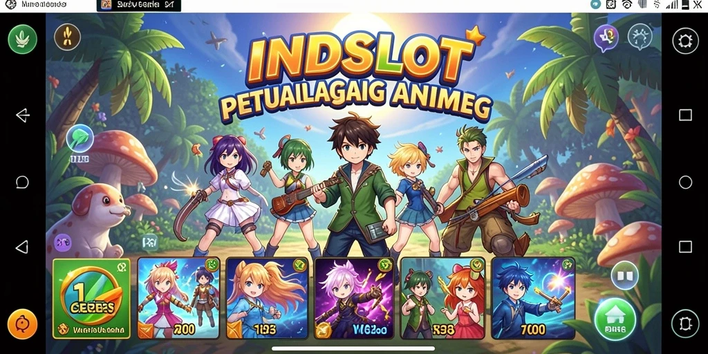 Tampilan gameplay INDSLOT yang memukau dengan karakter anime.