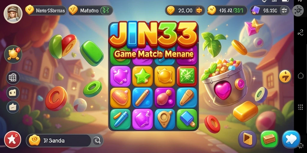 Tangkapan layar gameplay JIN33 dengan kombinasi warna cerah.