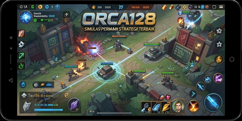 Screenshot gameplay ORCA128 menunjukkan strategi dan taktik SLG yang mendebarkan.