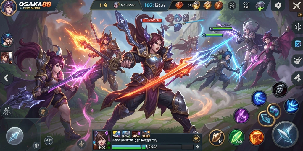 Tangkapan layar menampilkan aksi seru dalam game MOBA OSAKA88.