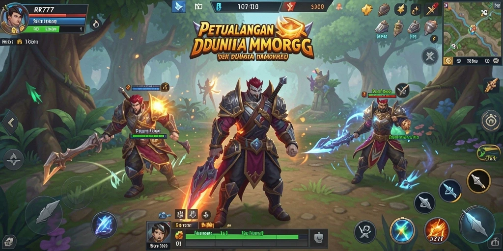 Tampilan gameplay seru dalam dunia MMORPG RR777 yang menawan.
