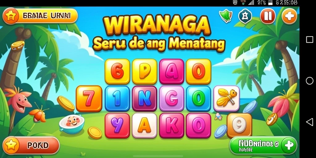 Tampilan gameplay seru dari WIRANAGA dengan suasana bingo yang meriah.